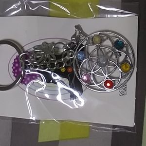 Key rings with the seven chakras
